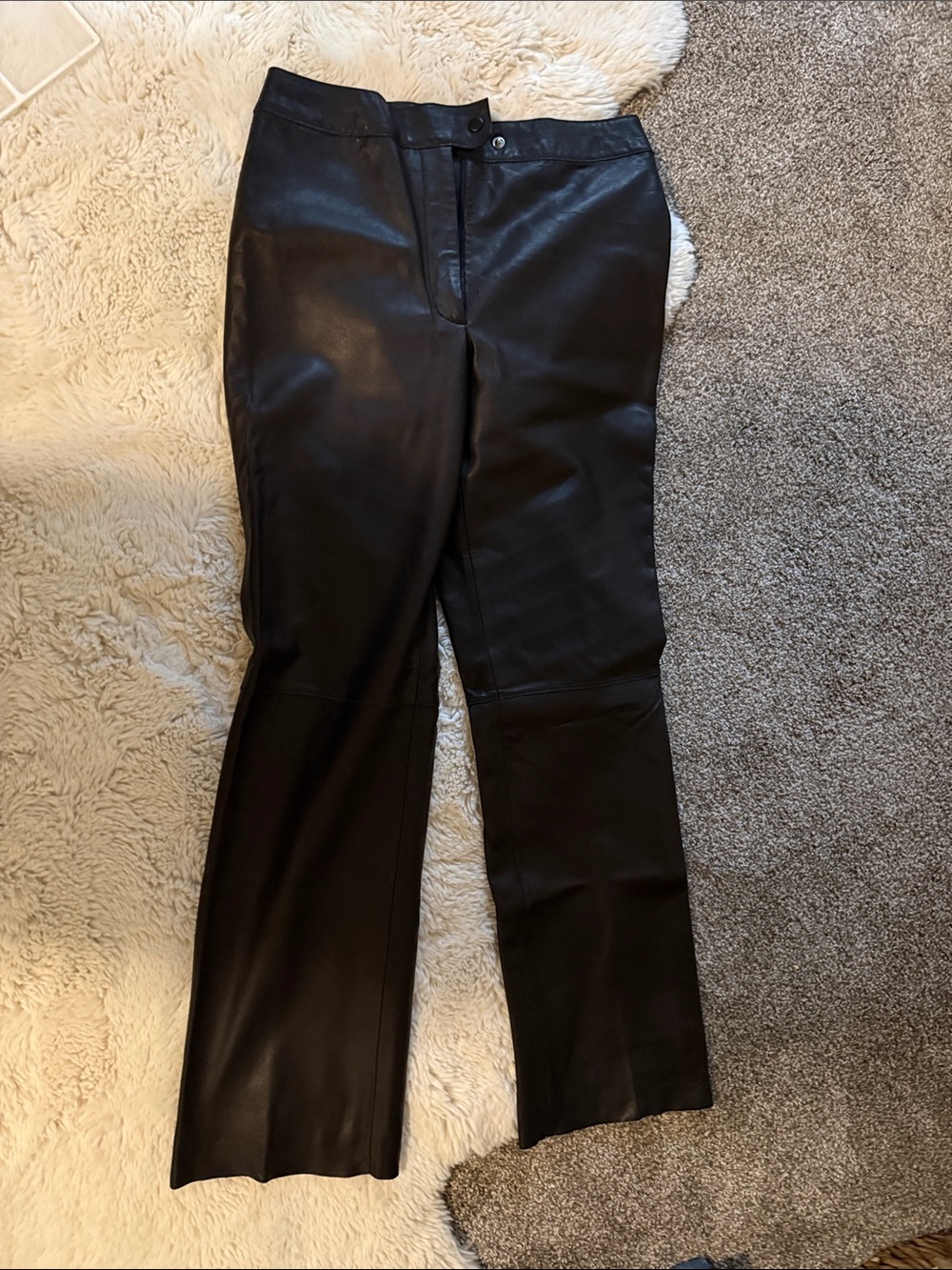 Classiques Entier Black Straight-Leg Leather Pants